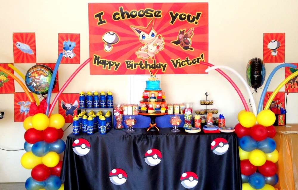 Pokeball Pinata, Pokemon Party Table Decor, Cake Table Decor