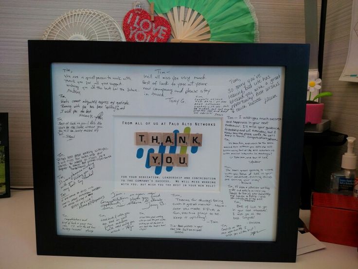 A Framed Note Of Thank You Makes Great Farewell Gift