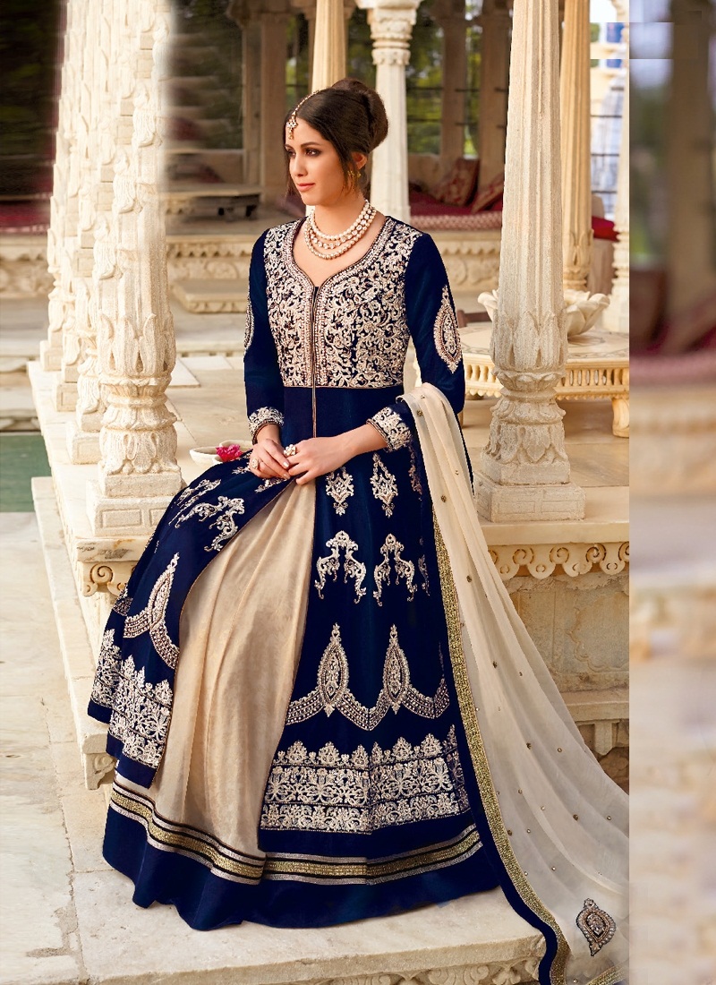 10-Royal-Blue-And-Cream-Color-Velvet-Anarkali-Suit